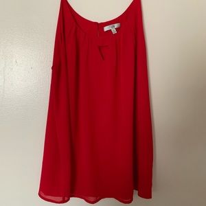 Red nylon tank top